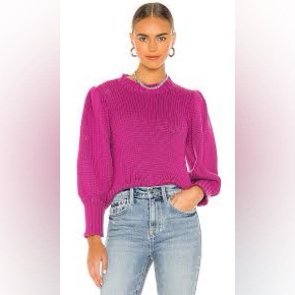 Gabbie 3/4 Puff Sleeve Sweater in Wild Orchid Small - Picture 1 of 11
